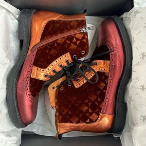 Embassy London Hatter Boots in Velvet Bronze Women’s Size 42/US 11